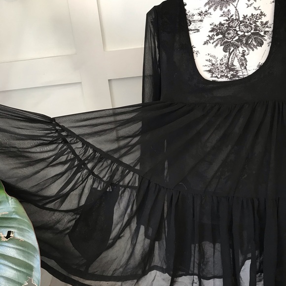 One teaspoon long sleeve  top/dress. Sheer black - Picture 3 of 6